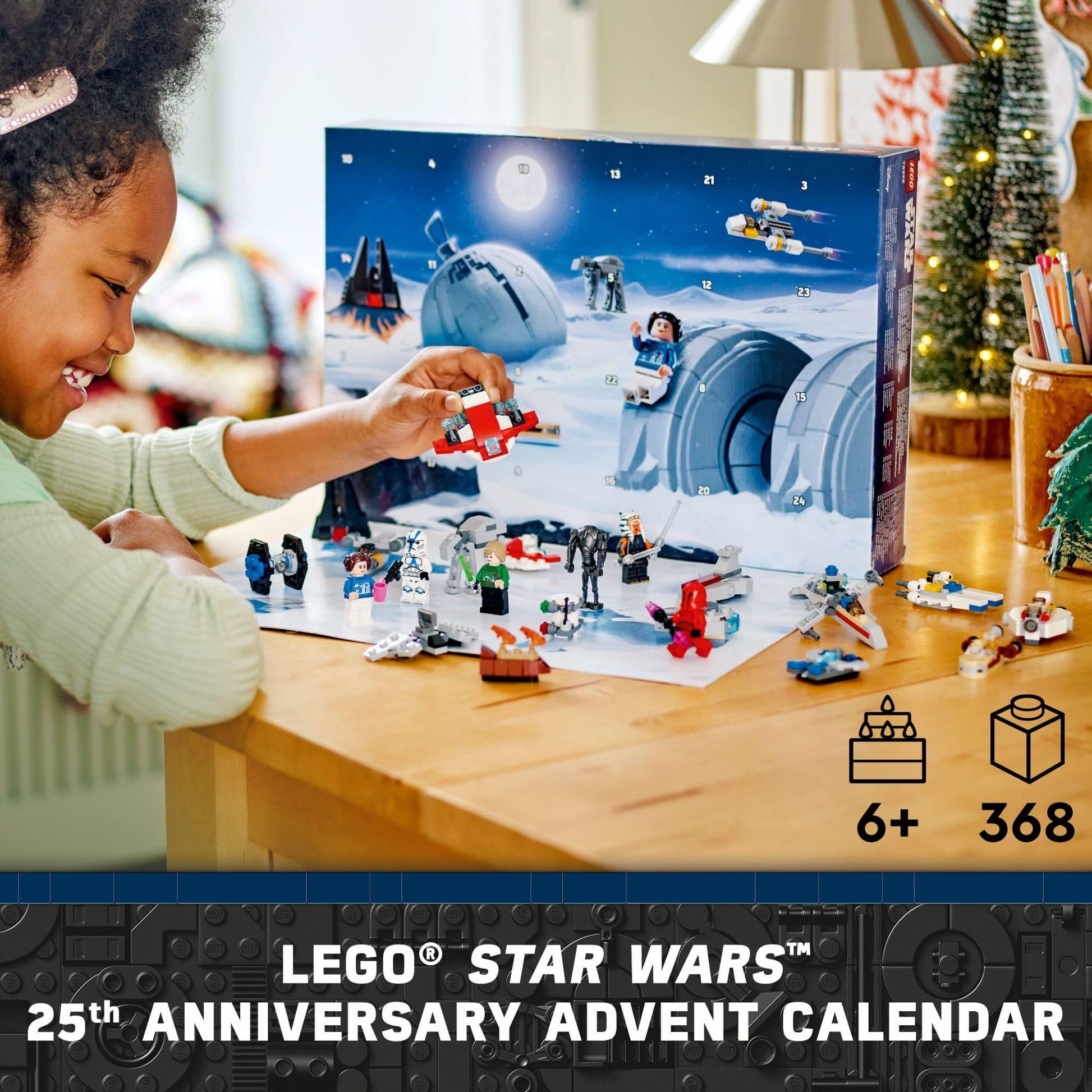 LEGO Star Wars Advent Calendar 2024 for Kids - Christmas Advent Calendar W/ 18 Mini Builds & 5 Minifigures, Ages 6+ - Gift Idea for Boys & Girls