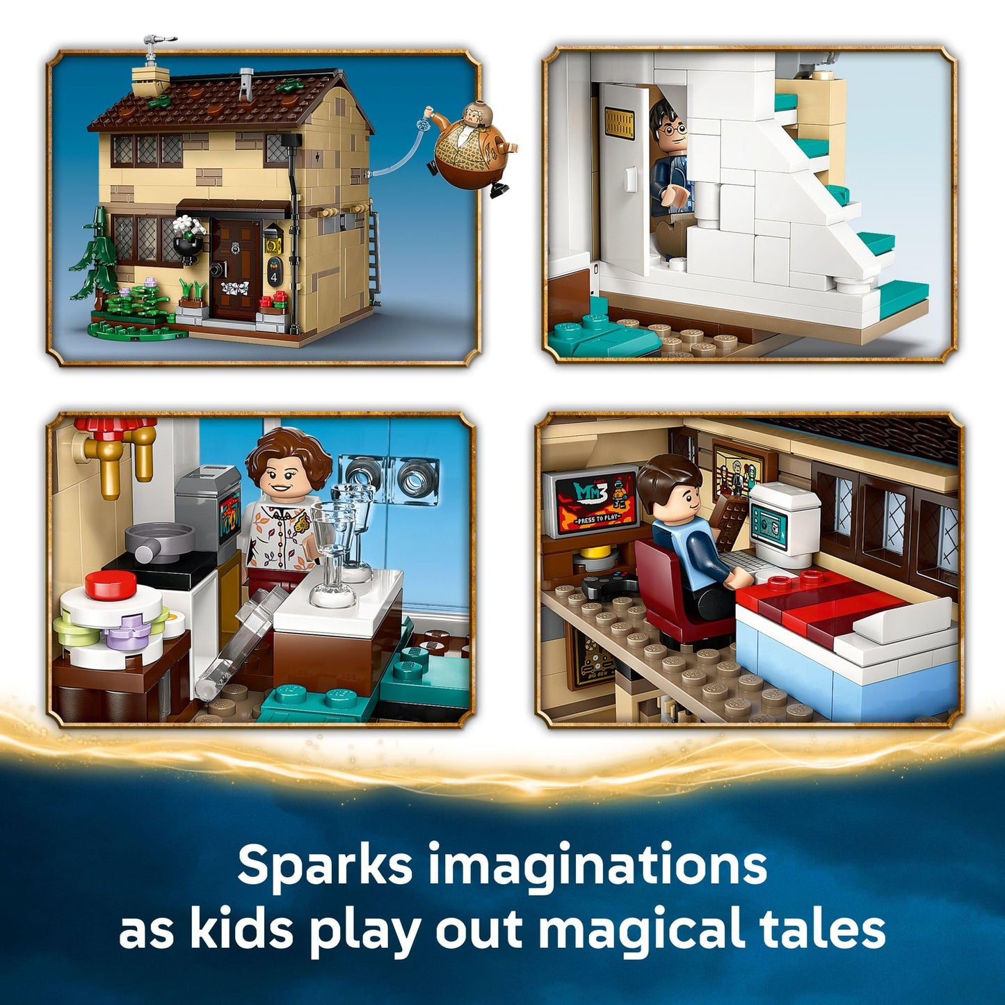 LEGO Harry Potter Privet Drive: Aunt Marge’s Visit Kids Toy - Buildable Book Nook and Room Decor for Boys and Girls, Ages 8+ - Collectible Harry