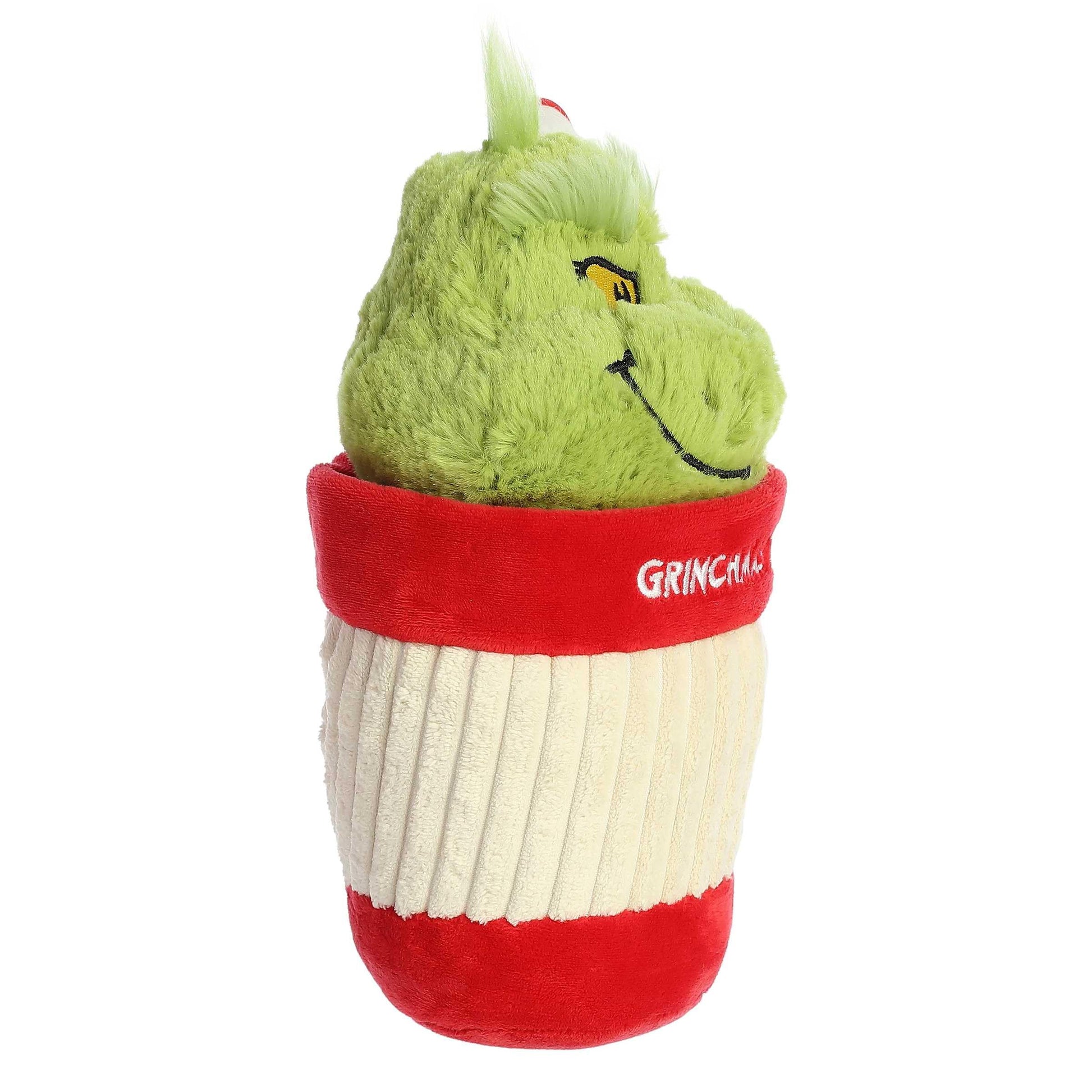 Aurora® Festive Dr. Seuss™ Grinchmas Cup Stuffed Animal - Officially Licensed Plush for Imaginative Play - Perfect for Kids and Adults - Multicolor 9