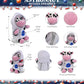 DolliBu Cow Astronaut Plush Toy - Farm Life Astronaut Stuffed Animal with Space Helmet and NASA Astronaut Suit, Spaceman Doll Decor for Girls and Boys