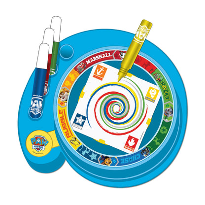 Lollipop Paw Patrol Spin Art for Kids - Paper Spinning Machine, Paint Spinner Station & Spiral Arts Kit with Frame, Blue