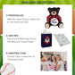 DolliBu Black Bear with Baseball Plush with Red Plaid Hoodie - Soft Huggable Bear, Playtime Teddy Bear Plush Toy, Baseball Plush Stuffed Animal Toy