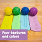 SPARK & WOW Sensory Bin Texture Twists | 4 Hollow, Tactile Balls | Twist Them Apart | Mix and Match Colors and Textures | Sensory Table Tools