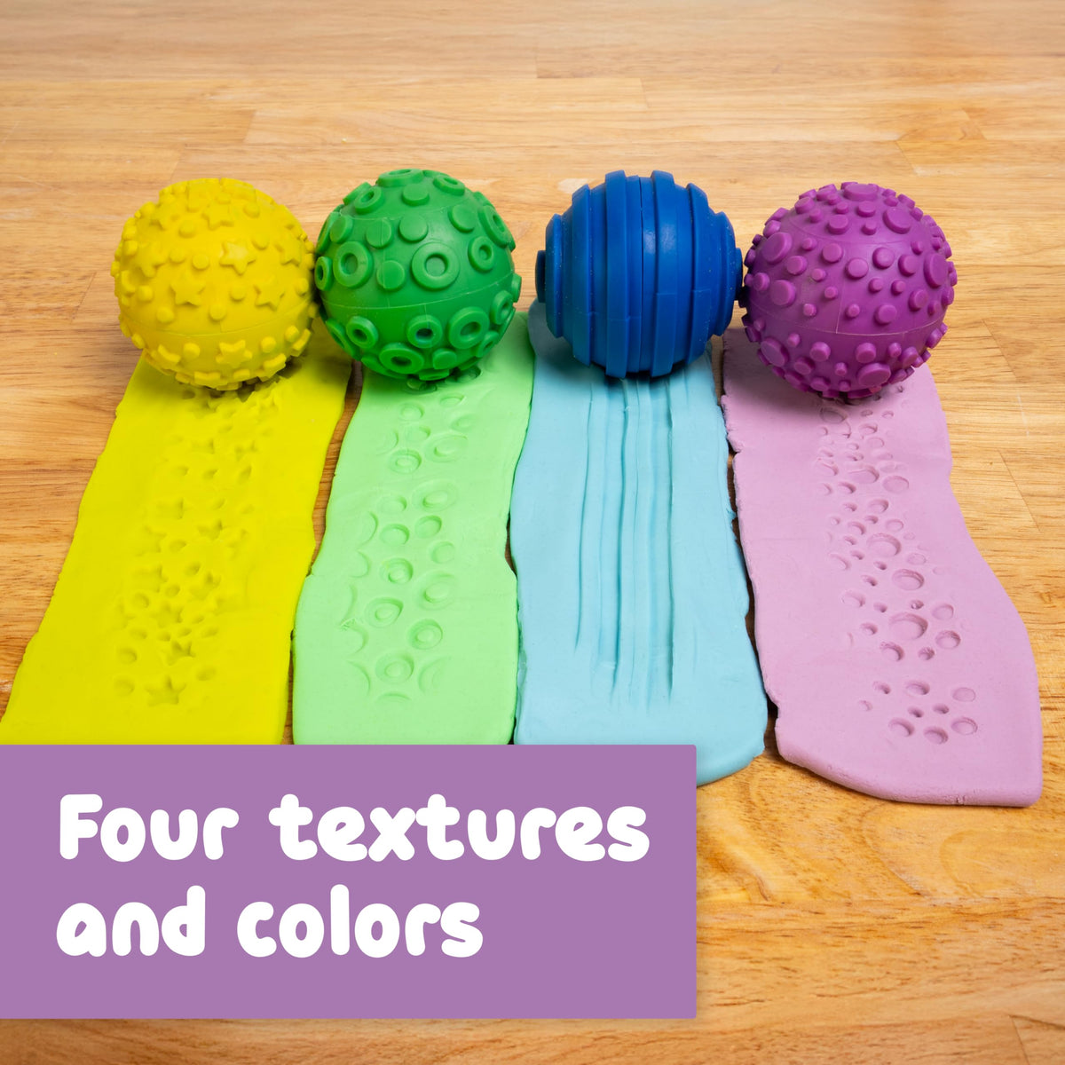 SPARK & WOW Sensory Bin Texture Twists | 4 Hollow, Tactile Balls | Twist Them Apart | Mix and Match Colors and Textures | Sensory Table Tools