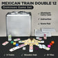 Queensell Mexican Train Dominoes Set with Wooden Hub, Domino Tile Board Games - Double 12 Dominos Set for Family Game Night for Adults and Kids Ages 8