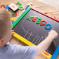 Melissa & Doug Magnetic Chalkboard and Dry-Erase Board with 36 Magnets (Numbers and Uppercase Letters), Chalk, Eraser, and Dry-Erase Pen