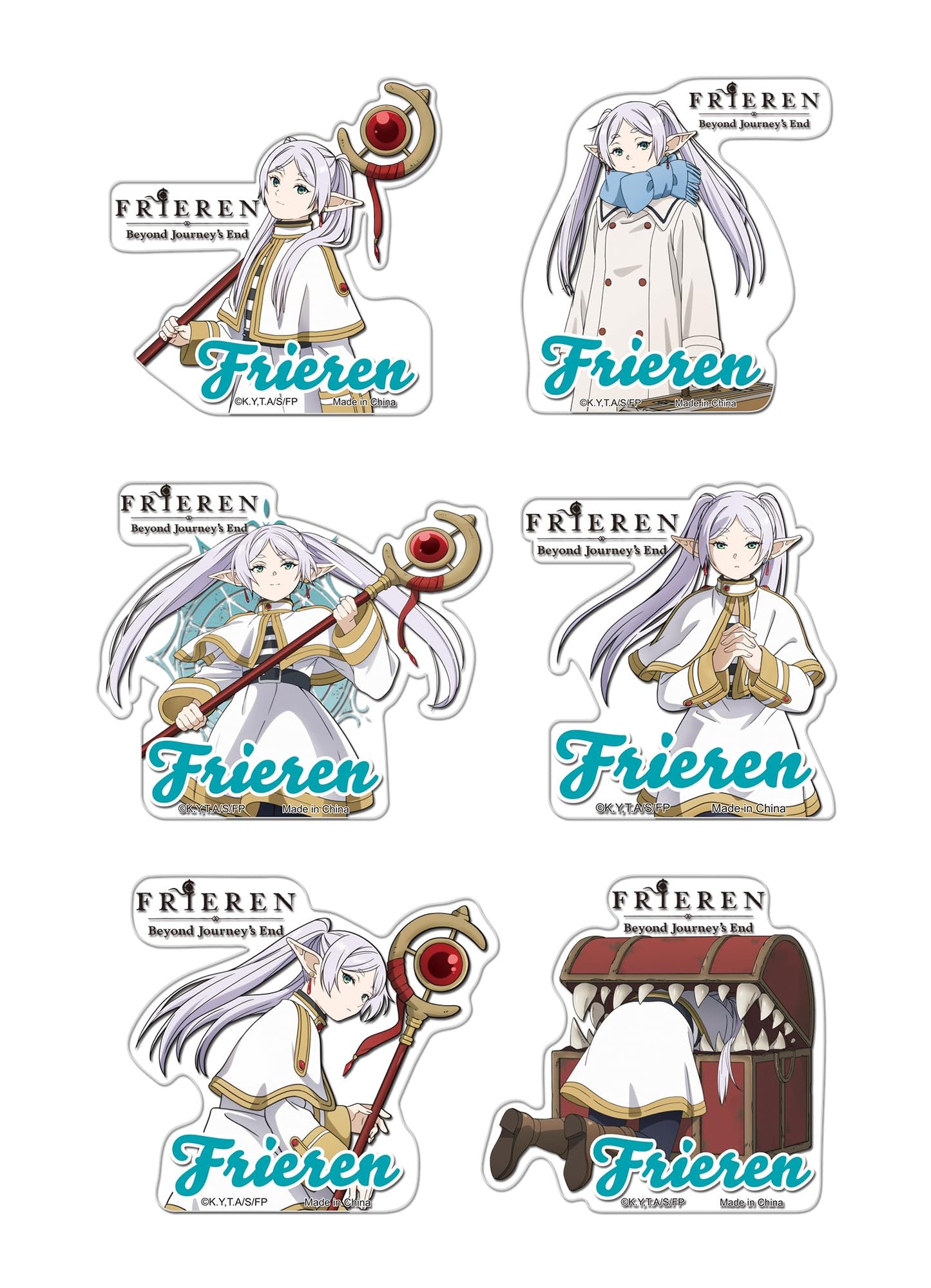 Frieren: Beyond Journey's End - Frieren's Different Poses Transparent Die-Cut Sticker