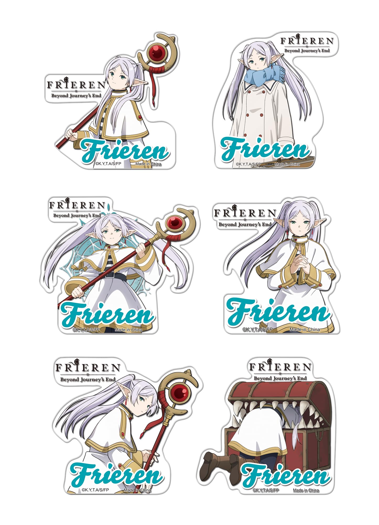 Frieren: Beyond Journey's End - Frieren's Different Poses Transparent Die-Cut Sticker