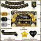Happy Retirement Party Decorations for Men and Women - Black and Gold Banner, Backdrop Card, Sash, Hanging Swirls, Foil Balloons, Honeycomb