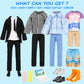 Miunana Lot 16 Items Doll Clothes & Accessories Classic Black Suit for Boy Doll Include Random 4 PCS Casual Wear + 5 PCS Dolls Pants + 3 Pairs