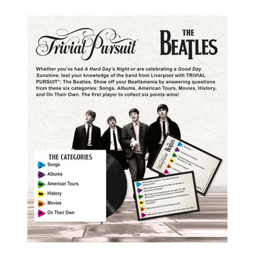 Trivial Pursuit: The Beatles, Quick Play Edition Trivia Game, Test Your Knowledge of The Fab Four with 600 Questions in 6 Categories Including Songs
