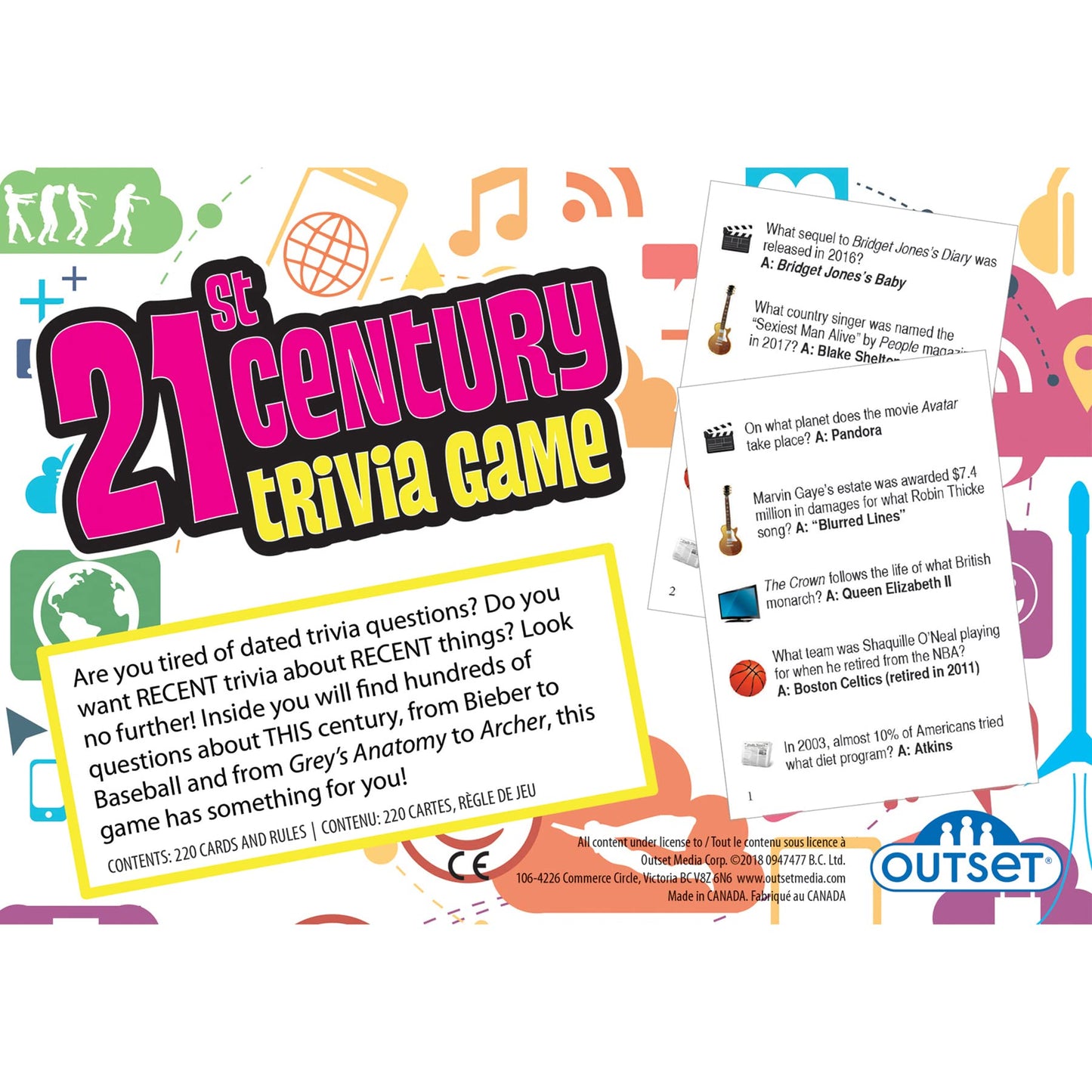 21st Century Trivia Game - Party Game - Family Game - Travel Game - Fun and Easy to Play - 1200 Trivia Questions - for 2 or More Players - Ages 12+