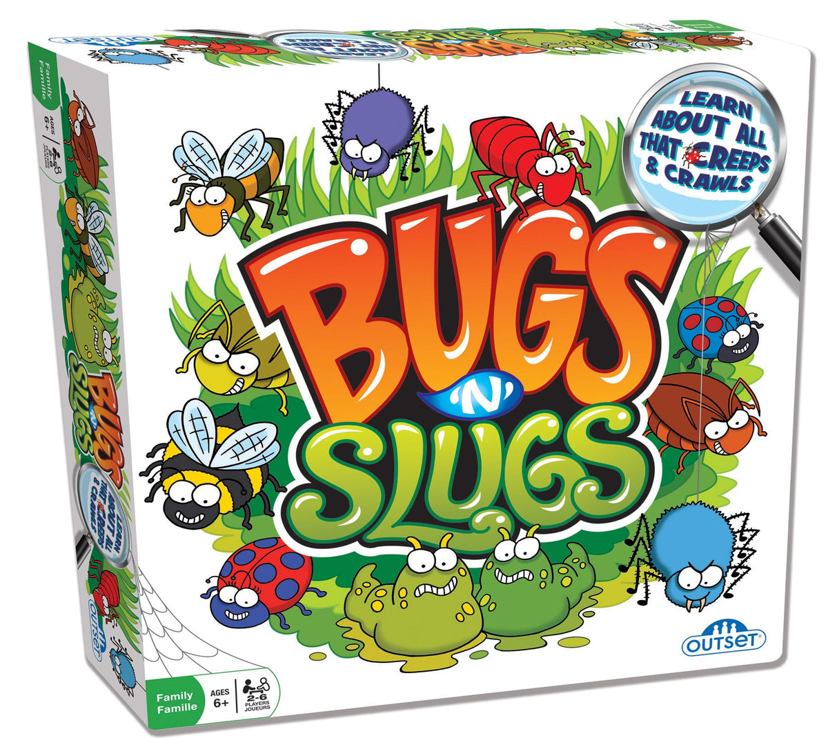 Outset Media Bugs 'N' Slugs Board Game - an Easy to Play Game All About Insects! - for 2 to 6 Players Ages 6 and up
