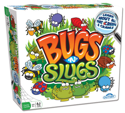Outset Media Bugs 'N' Slugs Board Game - an Easy to Play Game All About Insects! - for 2 to 6 Players Ages 6 and up