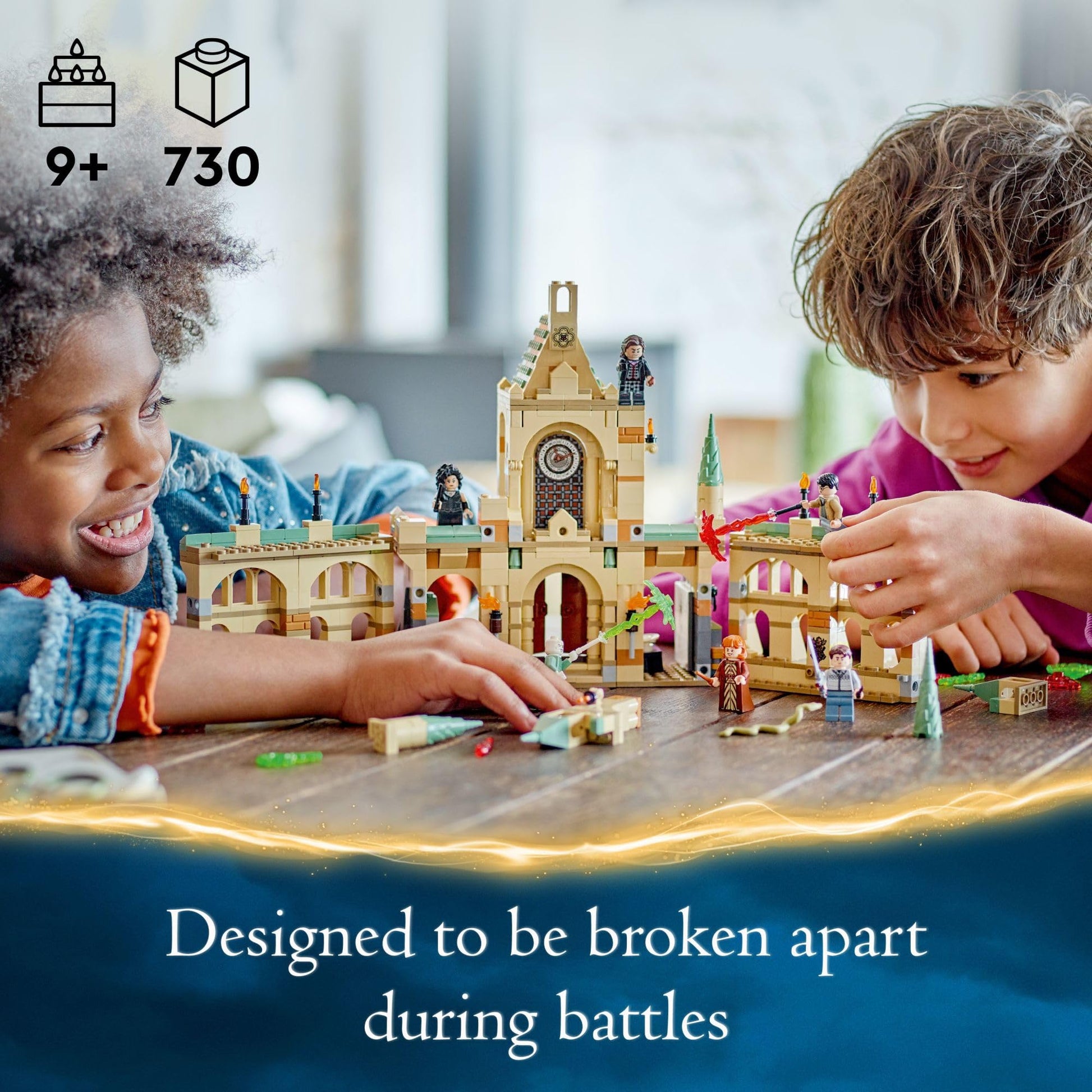 LEGO Harry Potter The Battle of Hogwarts Building Toy Set, Harry Potter Toy for Boys, Girls and Kids Ages 9+, Features a Buildable Castle Section