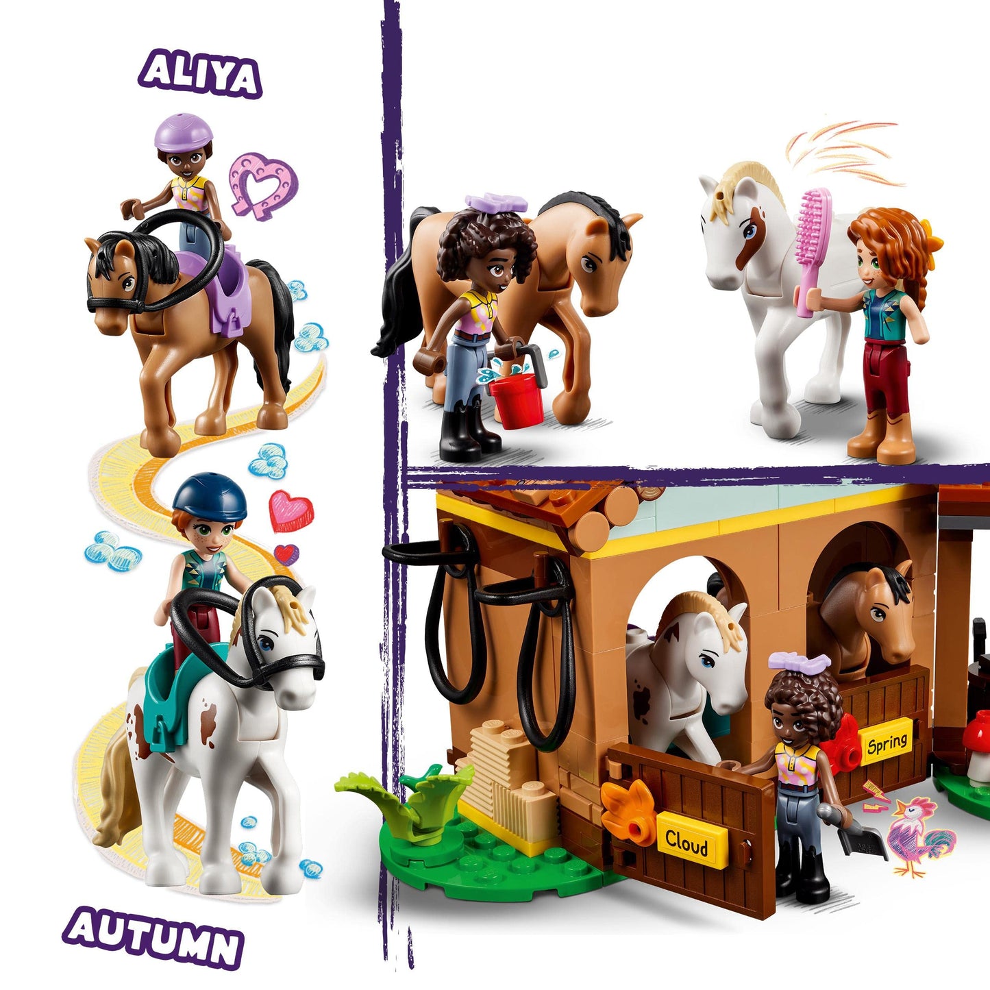 Lego Friends Autumn’s Horse Stable 41745 Building Toy, Role-Play Fun for Kids Ages 7+, with 2 Mini-Dolls and 2 Horses, Carriage and Riding