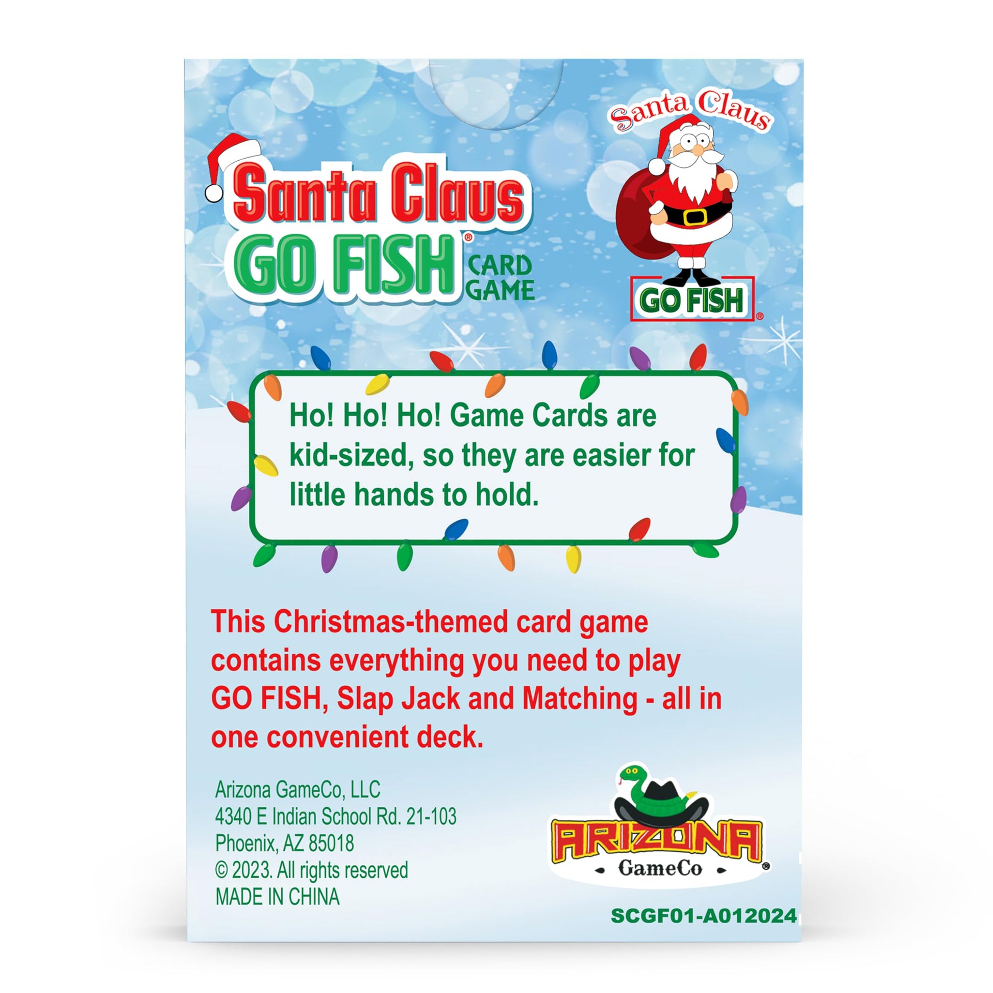 Santa Claus Go Fish - A Family Christmas Game for Kids Ages 4 & Up | Go Fish, Old Maid, and Slap Jack in One Deck (Holiday Stocking Stuffers, Gift