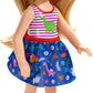 Barbie Club Chelsea Doll, 6-inch Blonde Wearing Dinosaur-Themed Look with Removable Skirt, for 3 to 7 Year Olds