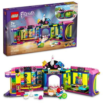 LEGO Friends Roller Disco Arcade Set 41708, Toy Bowling Game, Andrea Mini-Doll Included, Birthday Present Idea for Kids, Girls and Boys 7+, Fun