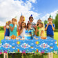 EUVBOKW 2 Pack Back to School Tablecloths, Pink and Blue