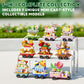 YCJZXMS 9-in-1 Kawaii Mini Building Blocks Set, Cute Food Shop DIY Model Kit, Pastel Aesthetic Desk Decor, Collectible Street Market Building Set