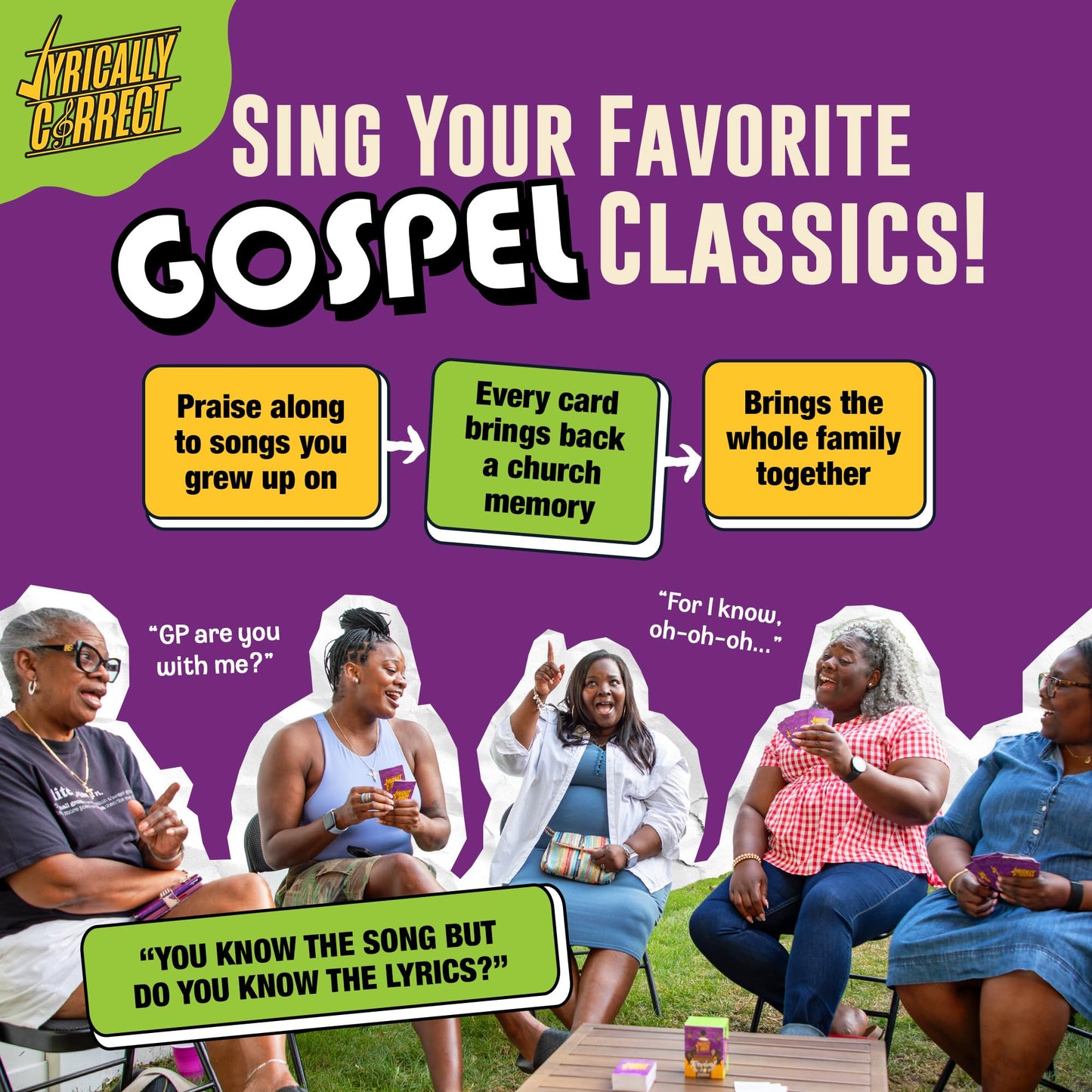 Lyrically Correct Revival: The Gospel Edition - Gospel Music Trivia Card Game for Adults & Families | Church Gatherings, Fellowship & Family Game