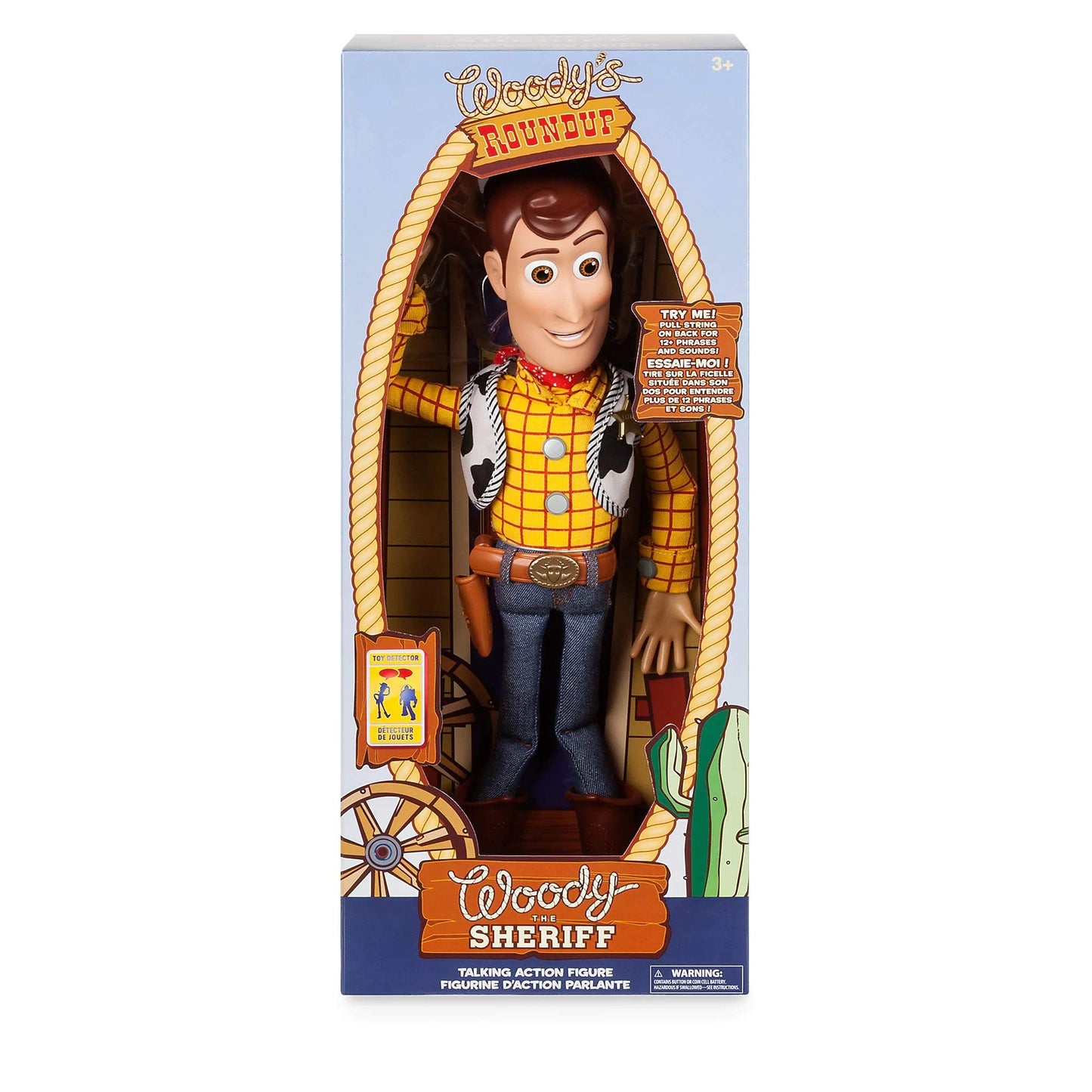 Disney Store Official Sheriff Woody Talking Action Figure from Toy Story, Features Sounds and Phrases from the Movies, Interacts with Other Figures