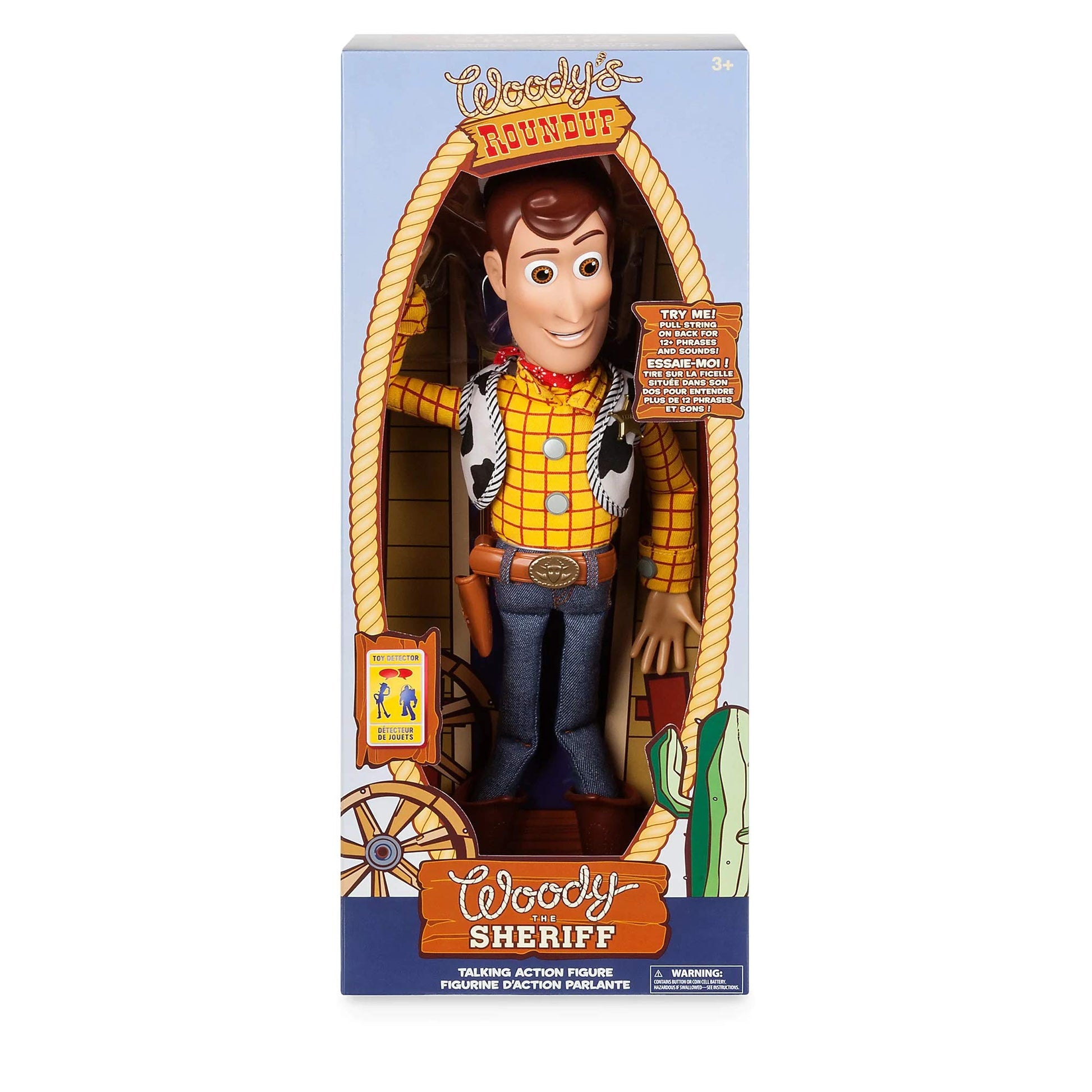 Disney Store Official Sheriff Woody Talking Action Figure from Toy Story, Features Sounds and Phrases from the Movies, Interacts with Other Figures