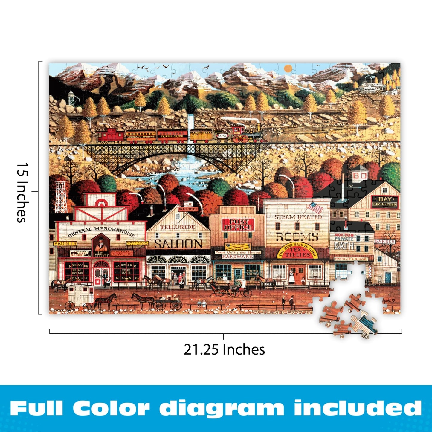 Buffalo Games - Charles Wysocki - Sleepy Town West - 300 Large Piece Puzzle