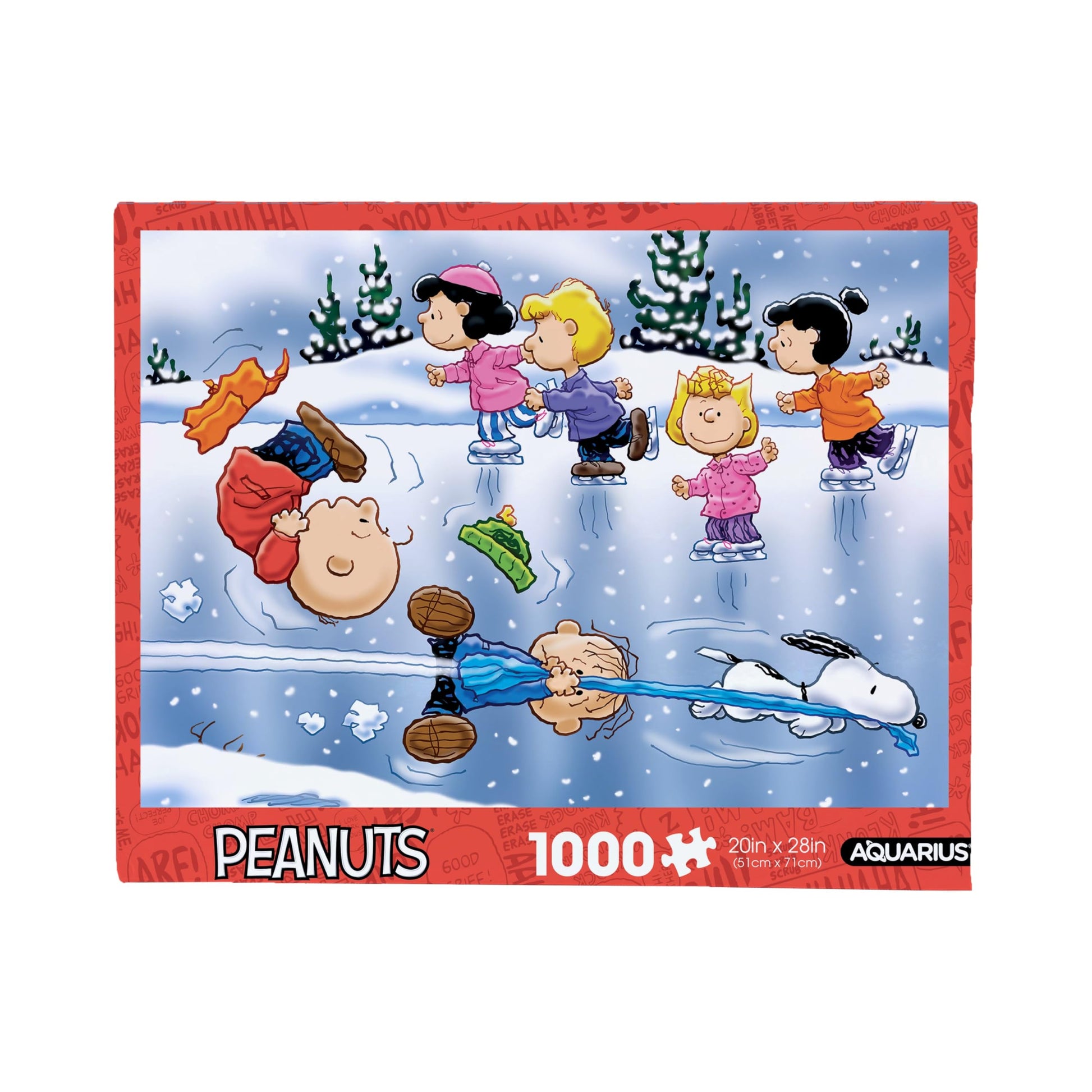 AQUARIUS Peanuts Cast Skating 1000 Piece Holiday Jigsaw Puzzle