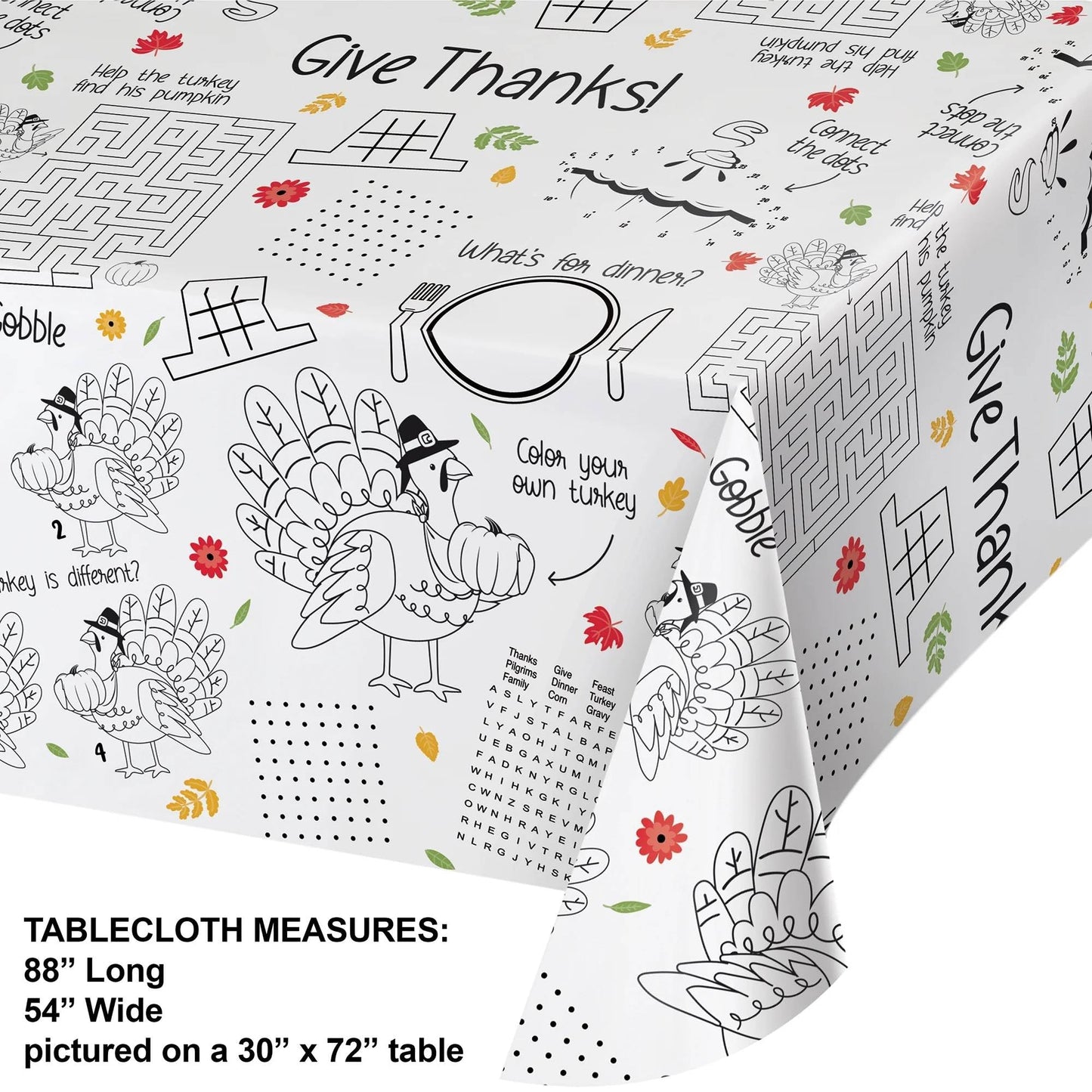 Paper Activity Happy Thanksgiving Tablecover