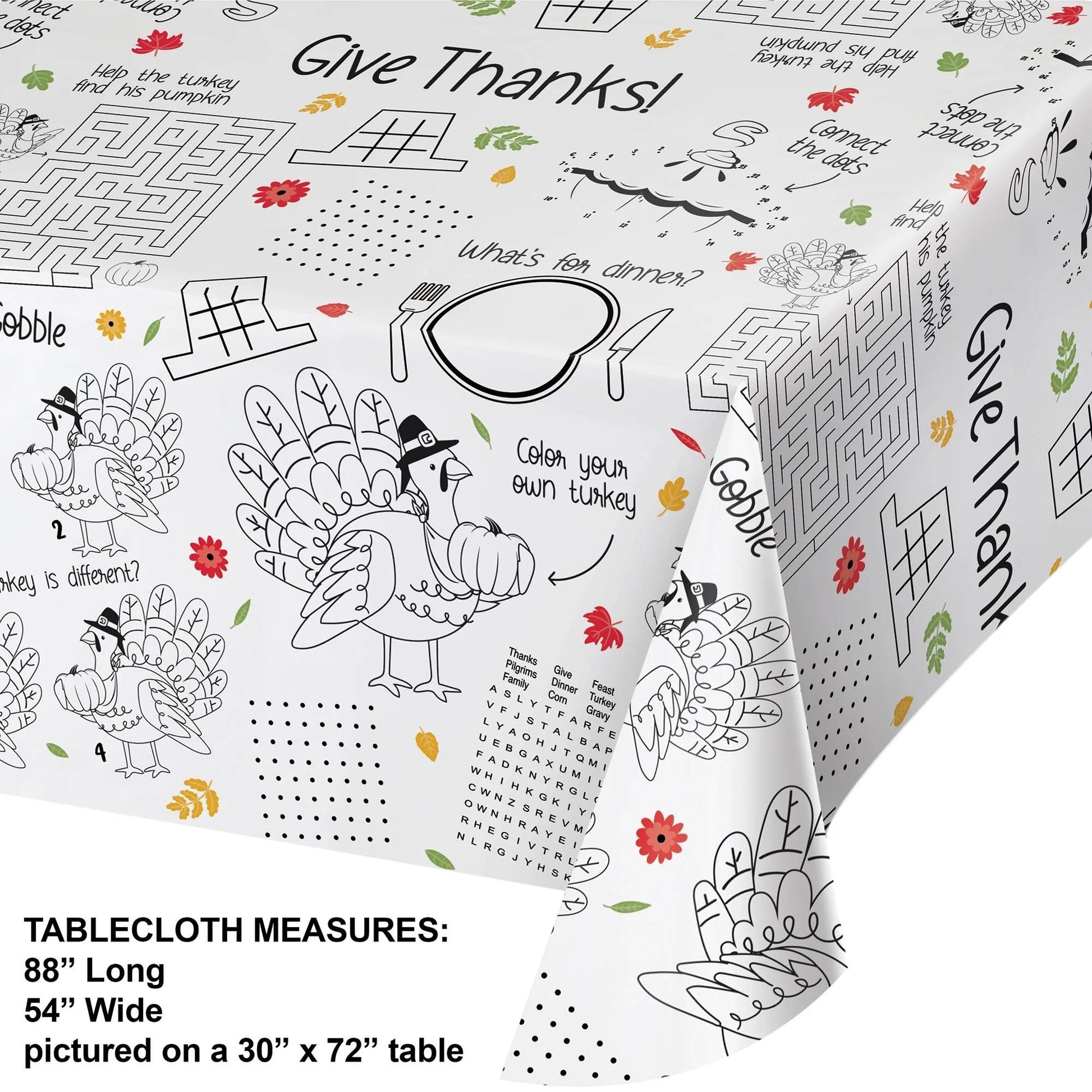 Paper Activity Happy Thanksgiving Tablecover