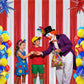 Carnival Circus Theme Red and White Foil Fringe Curtain Backdrop, 2 Pack