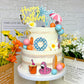 Summer Hawaiian Cake Topper with Swimming Rings Balls Sun Umbrella Beach Cake Decorations for Summer Hawaii Aloha Theme Birthday Supplies