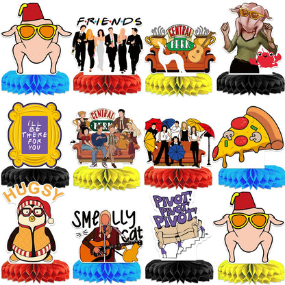 12Pcs Friends Themed Party Decorations Honeycomb Centerpieces Friends Party Decorations Friends TV Show Decorations Friends Bachelorette Party