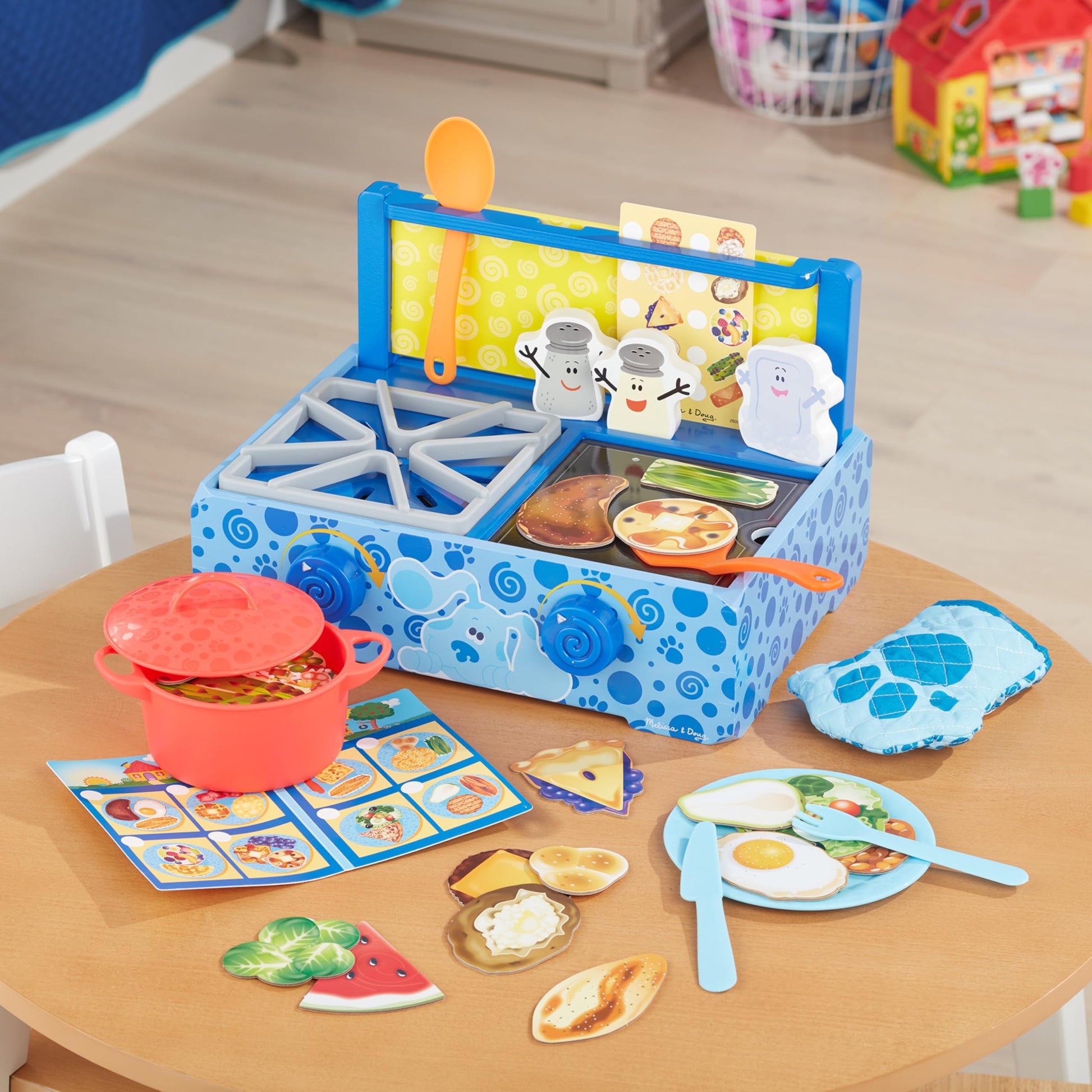 Melissa & Doug Blue's Clues & You! Wooden Cooking Play Set (42 Pieces)