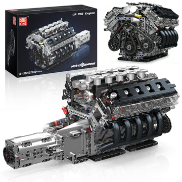 Mould King LR V10 Engine Model Kit for Adults, 1834 Pcs Car Motor Set