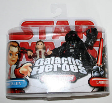Star Wars 2009 Galactic Heroes 2-Pack Princess Leia and Darth Vader by Hasbro