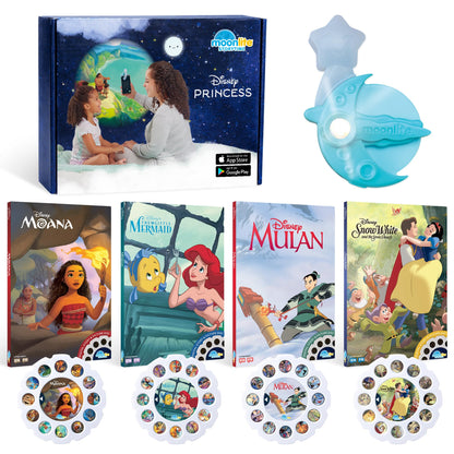 Moonlite Storytime Starter Pack with Smartphone Projector, Picture Disc and Four Stories, Ideal for Bedtime, Storytime and Family Travel - Disney