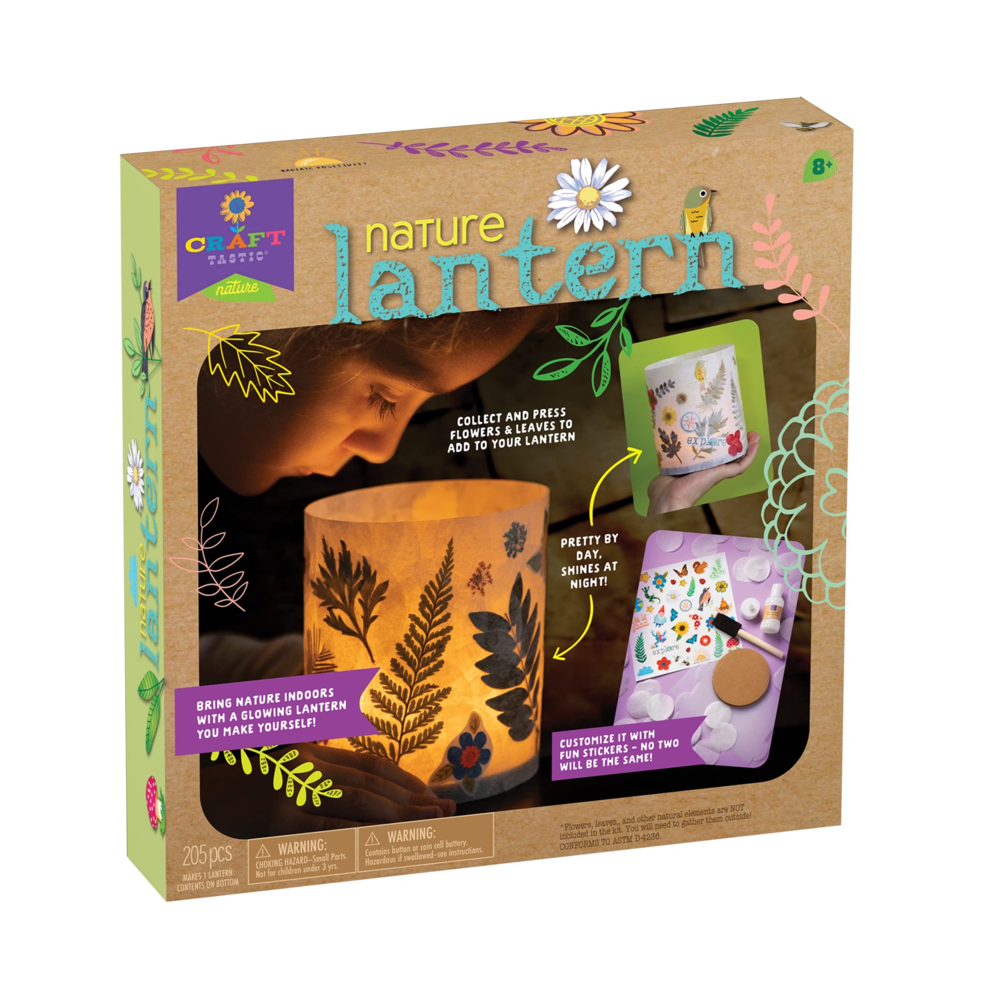 Craft-Tastic Nature Lantern - Nature DIY Craft Kit - Outdoor Crafting Fun - Bring Nature Inside - Comes with Material to Make Lantern with Tea Light