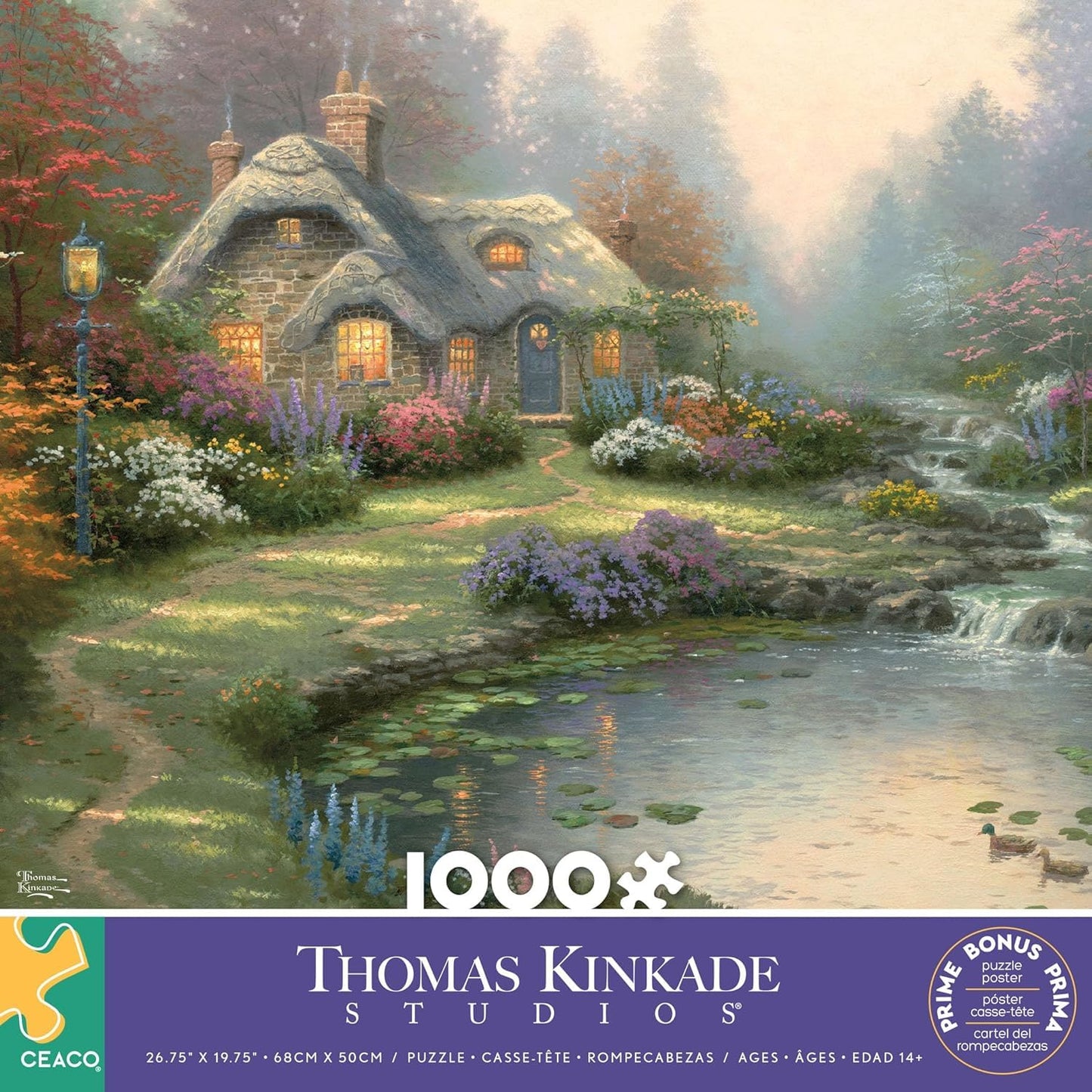 Ceaco - Thomas Kinkade Everett's Cottage - 1000 Piece Puzzle for Adults