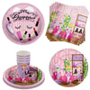 Spa Sleepover Slumber Party Supplies - 64 Piece Girls Pajama Birthday Tableware Set Includes Large 9" Dinner Plates and 8" Dessert Paper Plates
