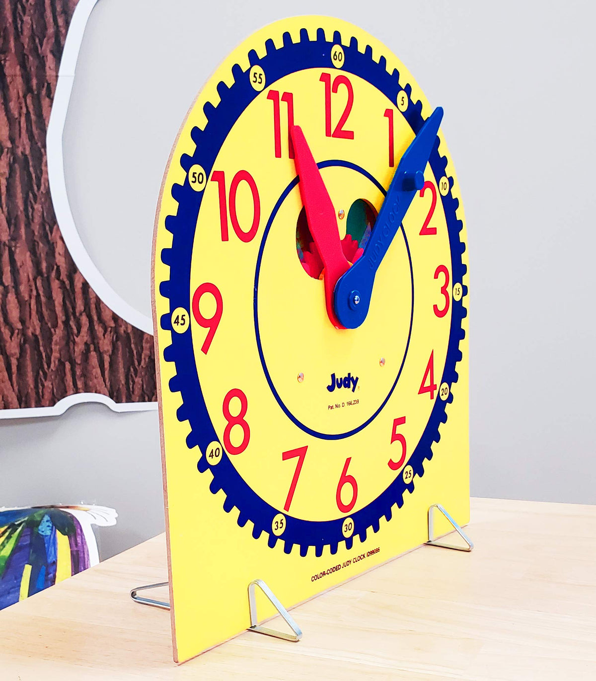 Carson Dellosa 13" x 12" Judy Clock, Learn to Tell Time with Color Coded Clock Hands, Analog Time Telling for Kids, Hands-On Learning Education