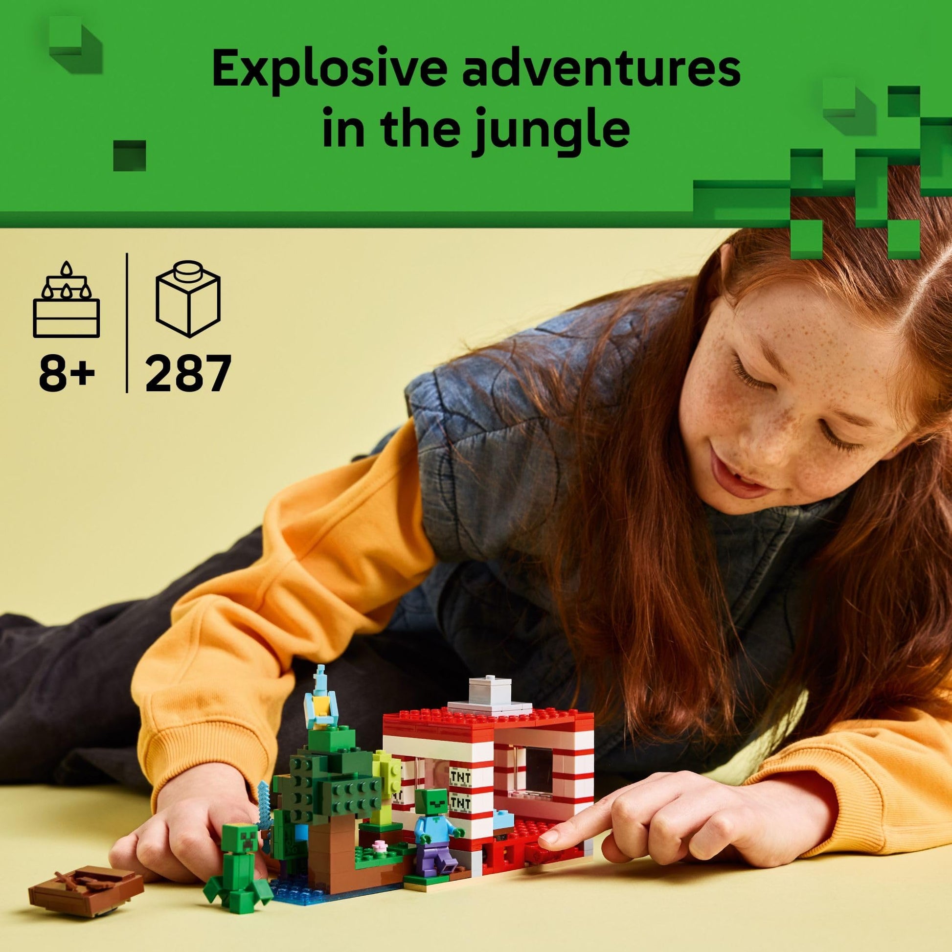 LEGO Minecraft The TNT Jungle House Building Toy - Minecraft Toy for Boys and Girls, Ages 8+ - Gift for Birthdays - Video Game Playset for Fans