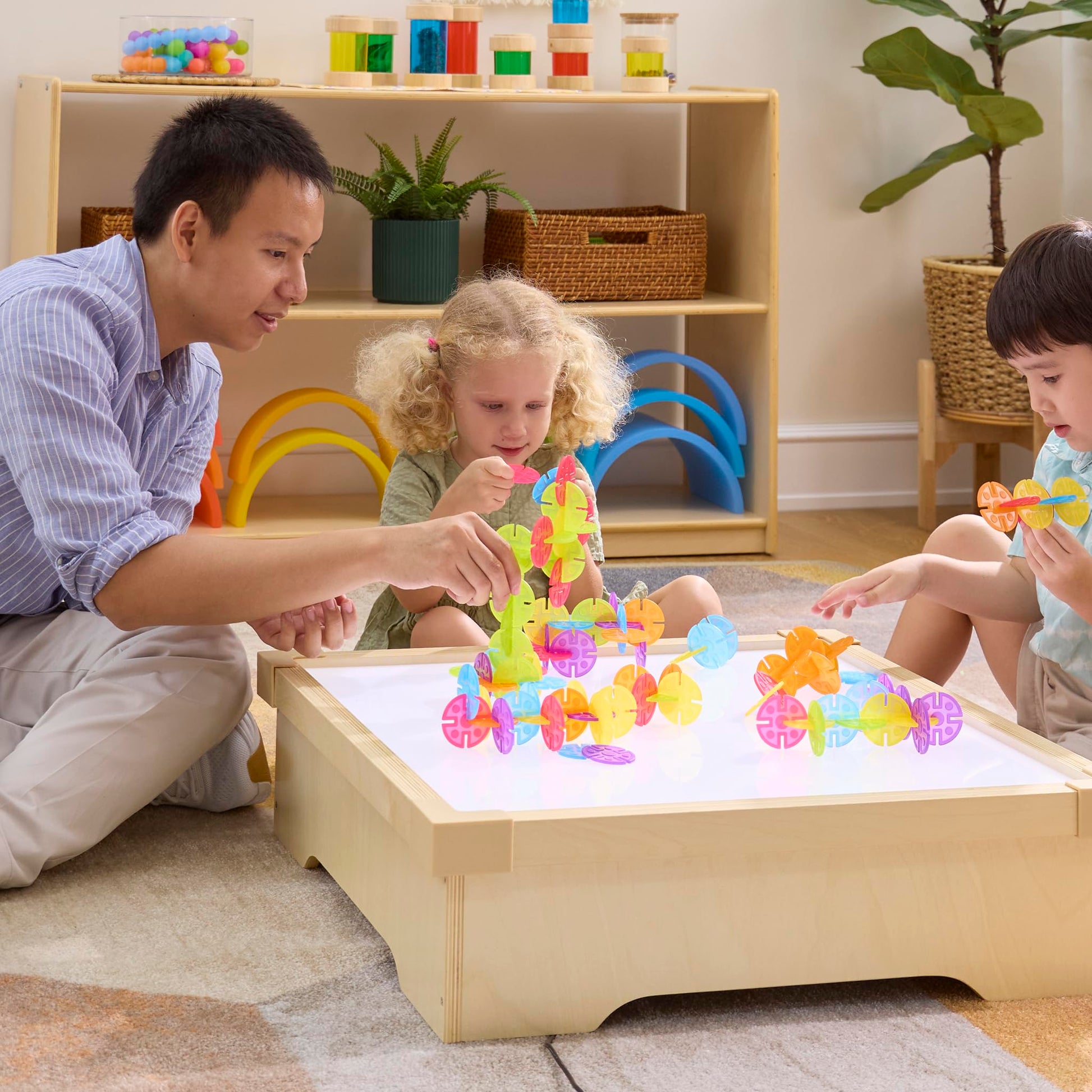 Guidecraft Interlox Discs - 96 Piece Set: Kids STEM Learning and Construction Toy, Creative and Educational Building Set for Toddlers