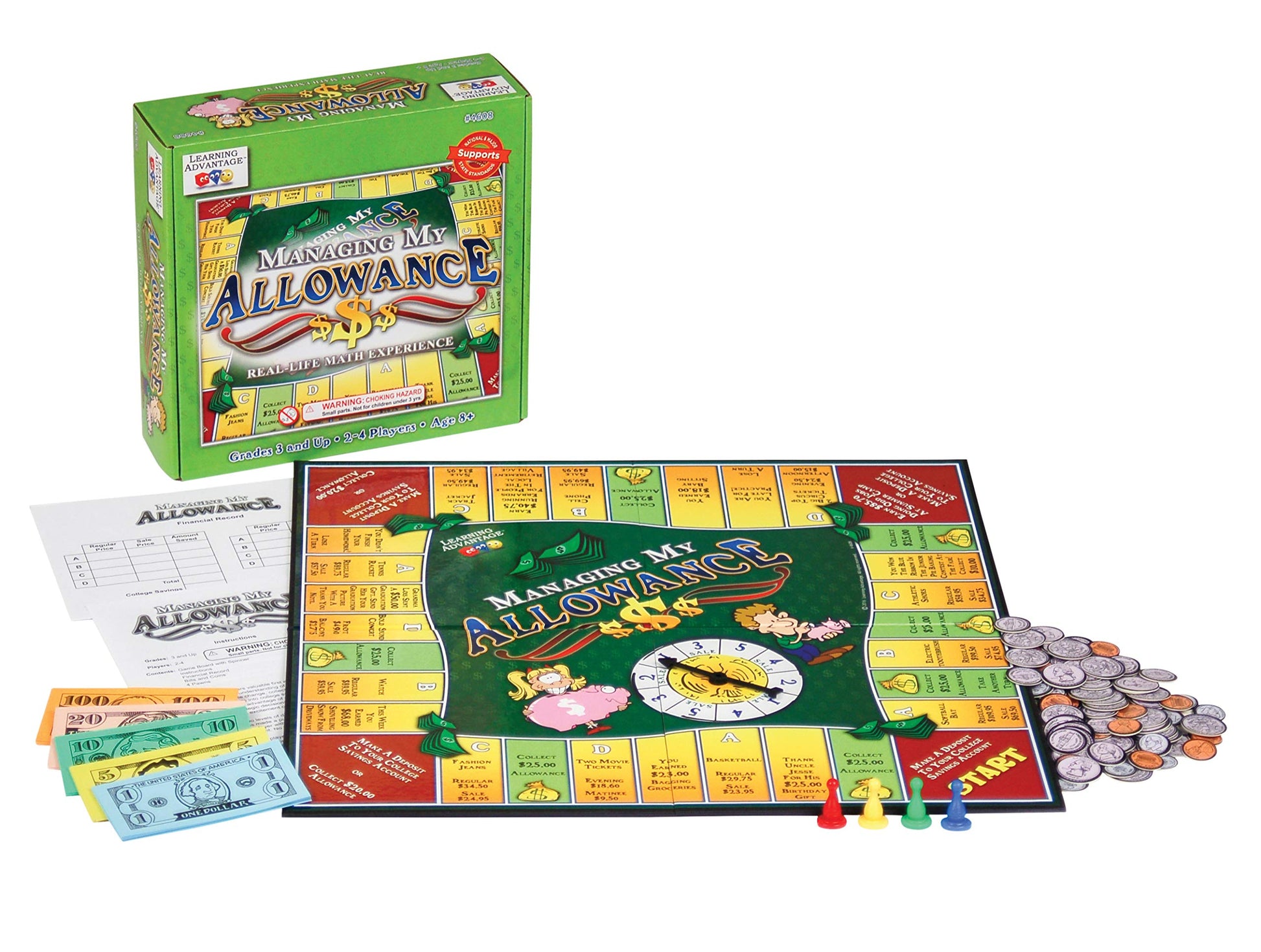 LEARNING ADVANTAGE Managing My Allowance Money Game | for Ages 8+ | Teach Financial Literacy | First Money Experience for Kids