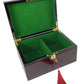 HPL Large High Gloss Cherry and Burlwood Color Locking Chess Storage Box for up to 4 3/4 inch Men Set