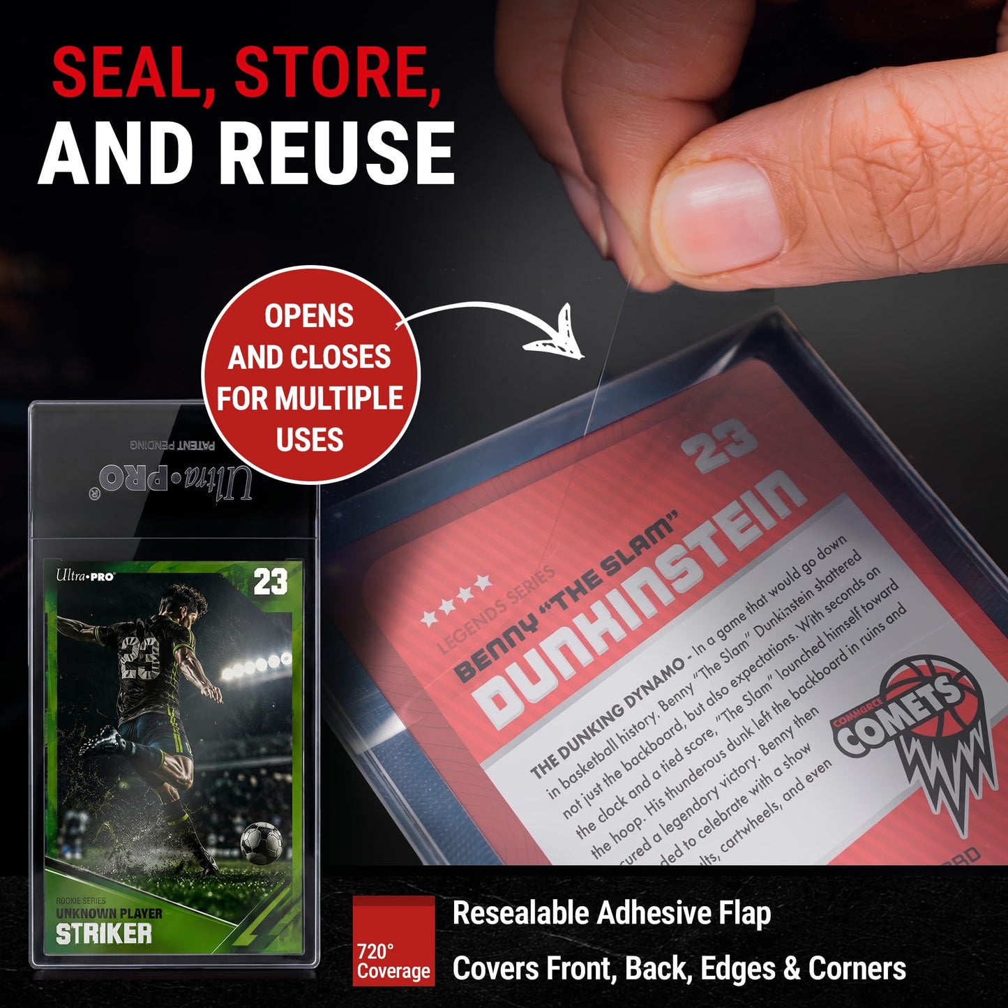 Ultra Pro CardPreserver Trading Card Holders - 2-in-1 Semi Rigid Card Protector Sleeves - Clear Polypropylene, Acid-Free, PVC-Free & 720° Security