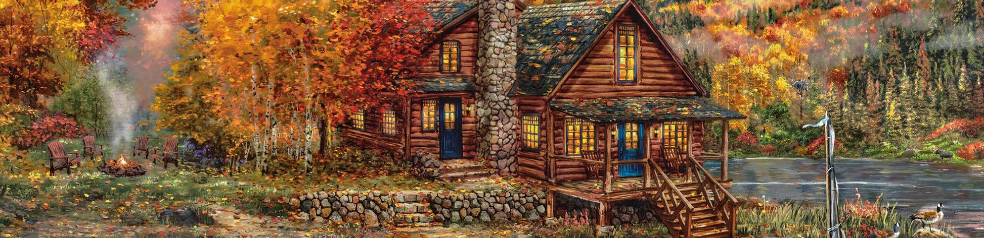 Ceaco - Thomas Kinkade A Perfect Fall Day - 1000 Piece Puzzle for Adults