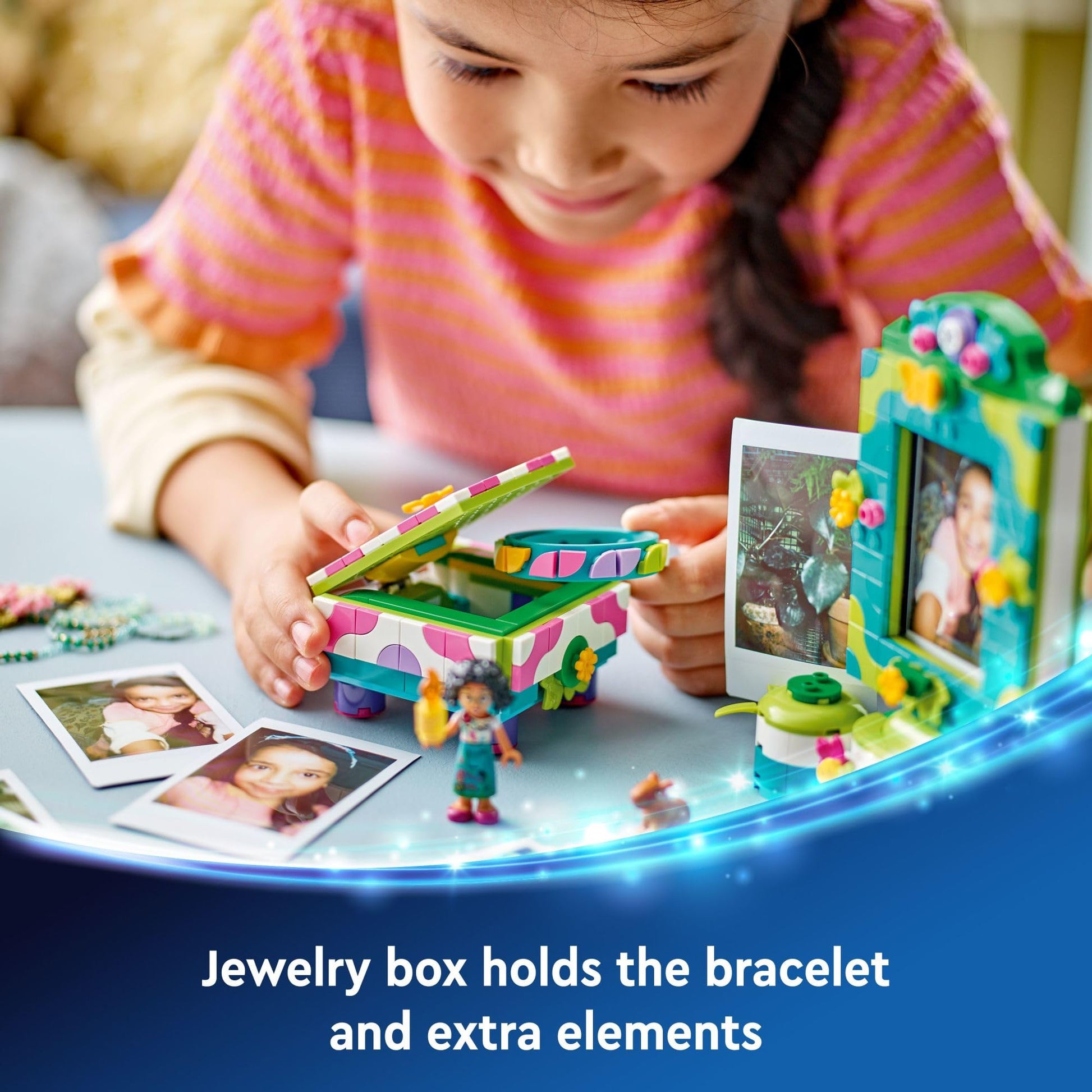 LEGO Disney Encanto Mirabel’s Photo Frame and Jewelry Box, Buildable Disney Toy for Kids with Play Bracelet and Mirabel Madrigal Mini-Doll, Jewelry